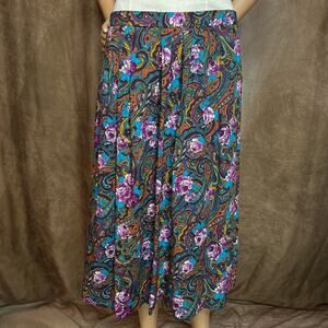 Random Sportswear Vintage Paisley Midi Skirt Multicolor Women's 36 Boho 90s